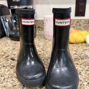 Hunter Black Sole Rain Boots
